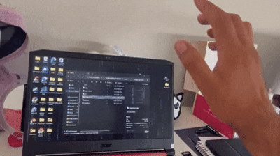 Demonstração em GIF do HandMouse controlando o cursor por gestos